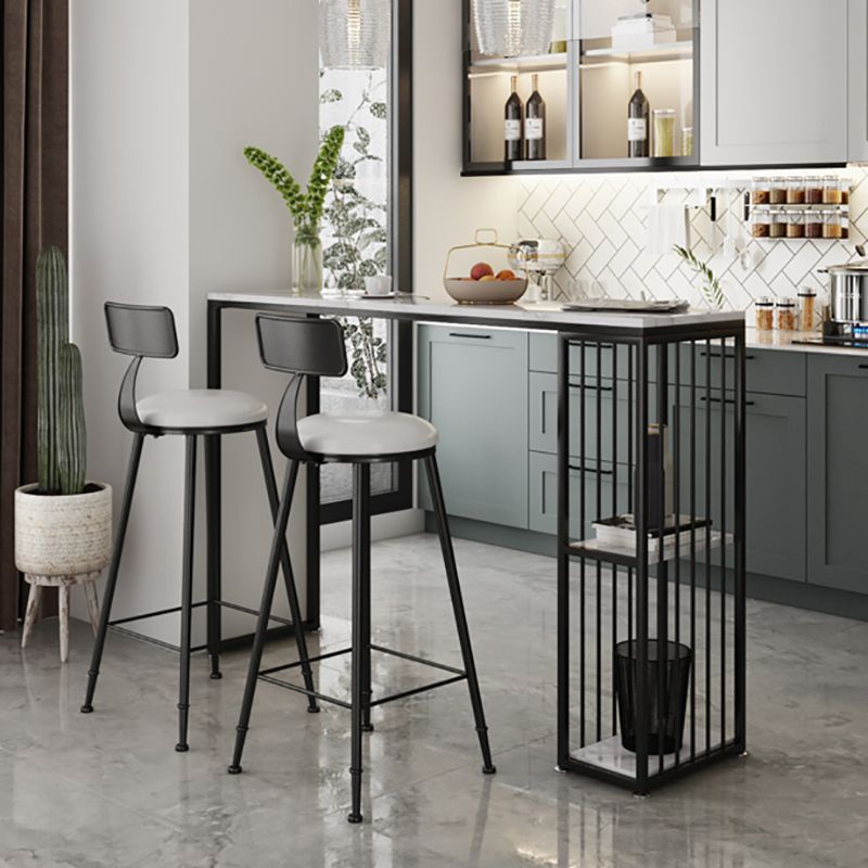 Industrial Style Rectangle Sintered Stone Table Bar Counter Table for Home Clearhalo 'Bar Furniture' 'Bar Tables' 'bar_tables' 'Furniture' 'furniture_bar_tables' 'Kitchen & Dining Furniture' 1200x1200_84e8fd91-6ed1-4f27-a9e5-a9b37e2b0a65