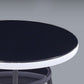 Table à manger stockable de bureau en verre rond moderne pour salle à manger