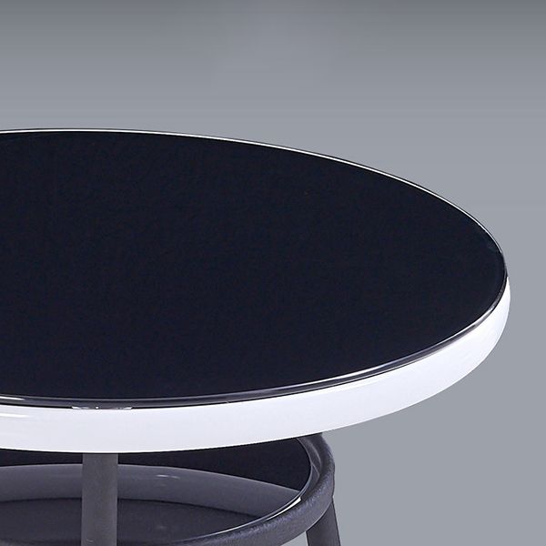 Table à manger stockable de bureau en verre rond moderne pour salle à manger