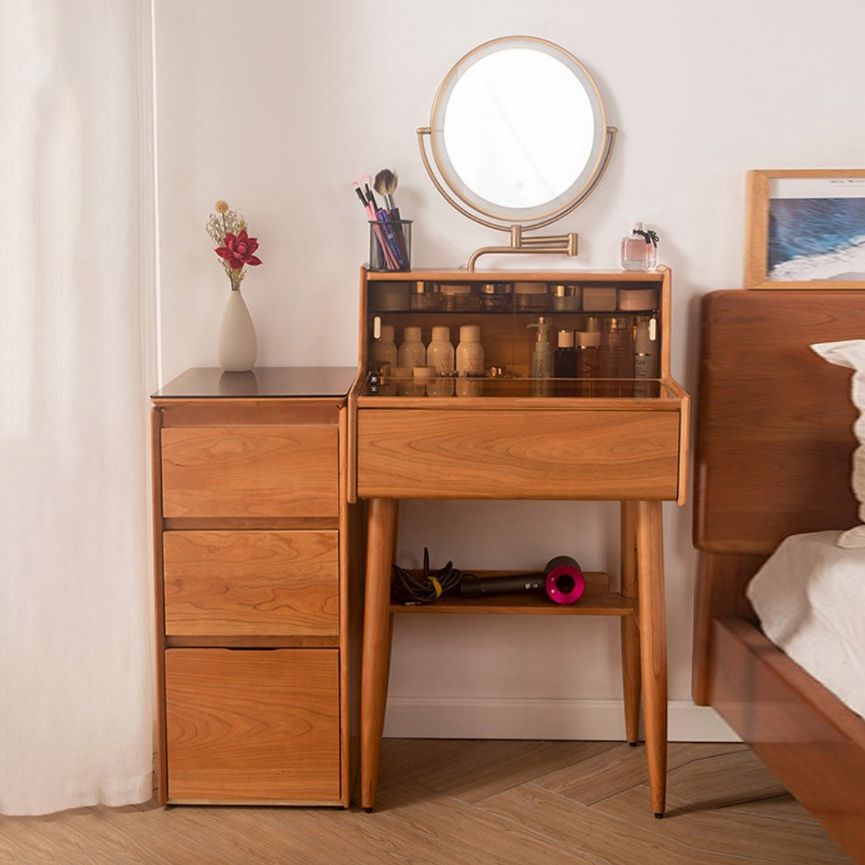 16" Wide Contemporary Vanity Table Solid Wood Make-up Vanity with Drawer Clearhalo 'Bedroom Furniture' 'furn' 'furn_makeup_vanities' 'Furniture' 'Makeup Vanities' 'makeup_vanities' 1200x1200_84eac53d-78aa-49c5-94fa-3bf83d65cad5