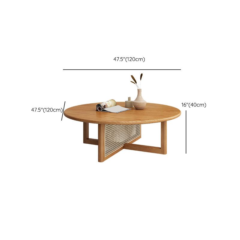 Round Solid Wood Coffee Table Cross Legs Coffee Cocktail Table Clearhalo 'Coffee & Accent Tables' 'Coffee Tables' 'coffee_tables' 'furn' 'furn_coffee_tables' 'Furniture' 'Living Room Furniture' 1200x1200_84eb7de3-38fe-4d7e-a217-898658df595d