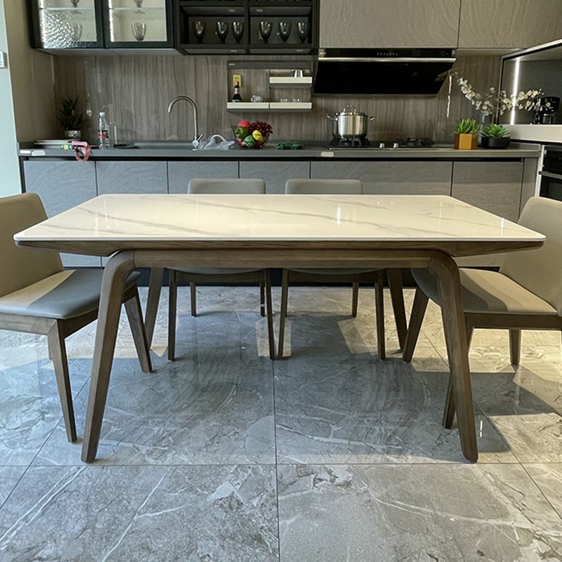 Ash Wood Frame Dinette Table Modern Rectangle Dining Table for Home Clearhalo 'Dining Tables & Seating' 'Dining Tables' 'dining_table' 'furn' 'furn_dining_table' 'Furniture' 'Kitchen & Dining Furniture' 1200x1200_84ed7b9a-ac5d-4ebc-9a62-fc9e9fe0c221