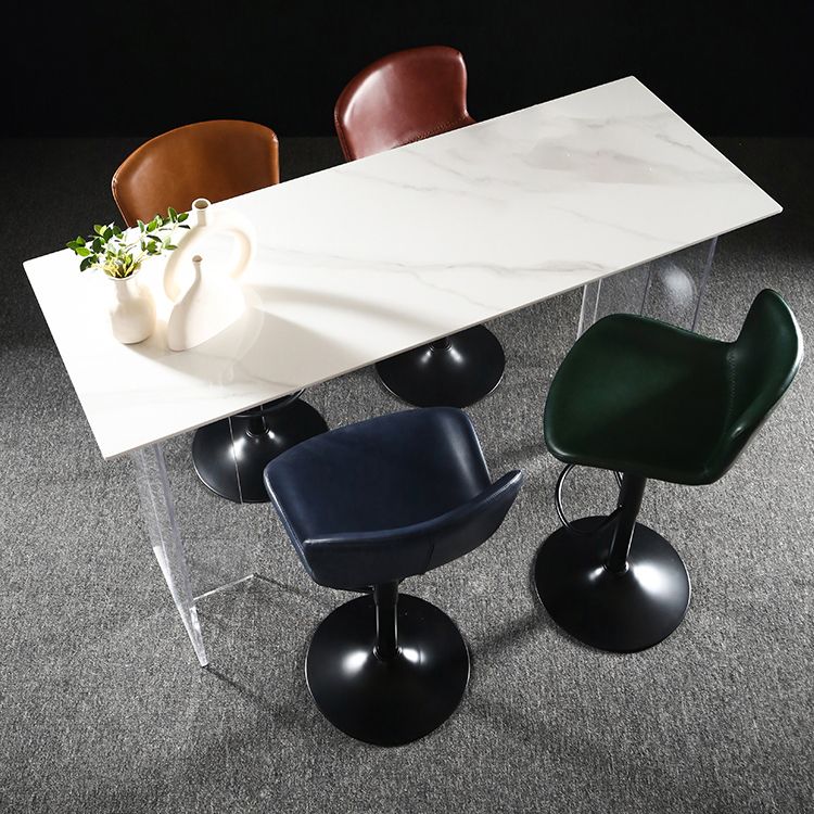 Modern Acrylic Bar Dining Table with Stone Top Rectangle Indoor Bistro Table Clearhalo 'Bar Furniture' 'Bar Tables' 'bar_tables' 'furn' 'furn_bar_tables' 'Furniture' 'furniture_bar_tables' 'Kitchen & Dining Furniture' 1200x1200_84edd460-bc42-4aa7-84ef-ef660e5fc5b1