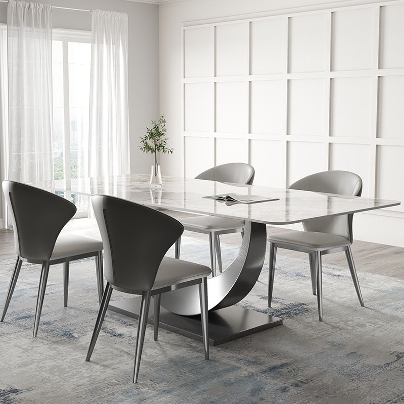 Modern Dining Room Set 1/3/4/5/8 Pcs Sintered Stone Top Table with Wingback Chairs Clearhalo 'Dining Room Sets' 'Dining Tables & Seating' 'dining_room_set' 'furn' 'furn_dining_room_set' 'Furniture' 'Kitchen & Dining Furniture' 1200x1200_84ef7559-a2f8-4b23-9819-1bf639652762