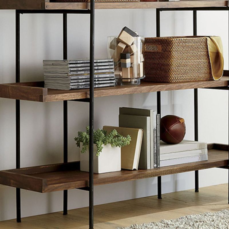 Etagere Open Back Bookshelf Wooden Industrial Bookcase with Shelves Clearhalo 'Bookcases' 'furn' 'furn_bookcases' 'Furniture' 'Office Furniture' 1200x1200_84f2354f-b32b-4773-8329-de934e7001a8