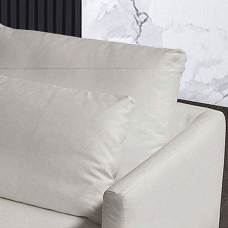 Fabric Recessed Arm Sofa with Pillows,35.43 Inch Deep for Living Room