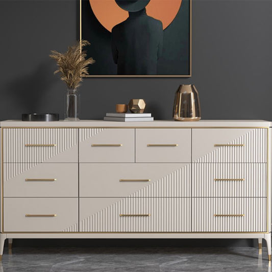 Classic Glam Double Dresser Birch Storage Chest with Drawers for Bedroom