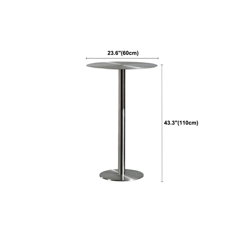 Table de salle à manger ronde en acier inoxydable, table de bar sur pied extérieur-intérieur