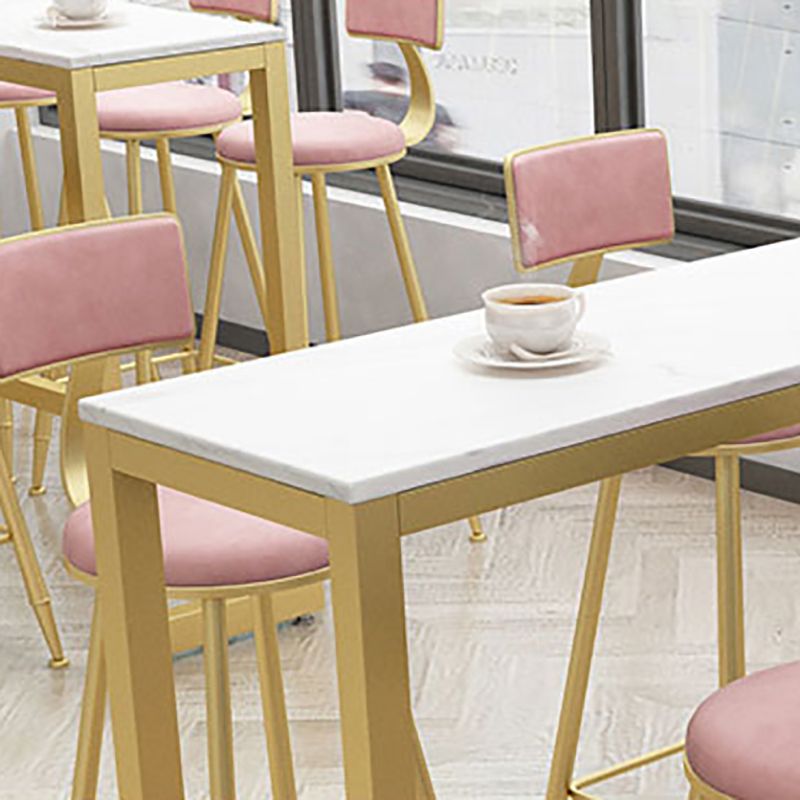 Glam Style 41.3"H Bar Table Marble White Top Specialty Bistro Table in Gold Clearhalo 'Bar Furniture' 'Bar Tables' 'bar_tables' 'furn' 'furn_bar_tables' 'Furniture' 'furniture_bar_tables' 'Kitchen & Dining Furniture' 'kitchen&dining_furn' 'kitchen' 1200x1200_84f6a067-9316-40d7-93fa-c5ded07c1013