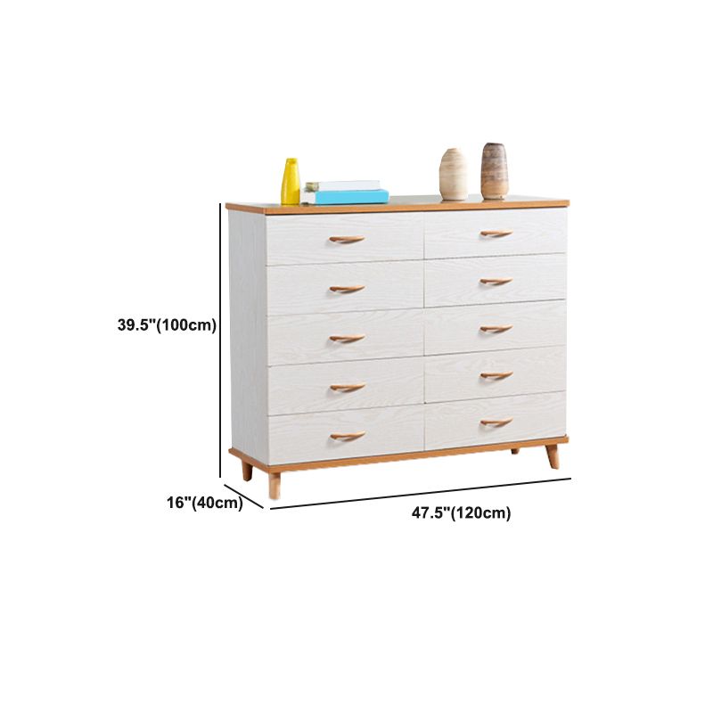 Scratch Resistant Modern Accent Chest with Soft Close Drawers in White