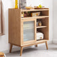 Servidor de comedor de madera sólida Puerta de vidrio de estilo moderno con almacenamiento abierto