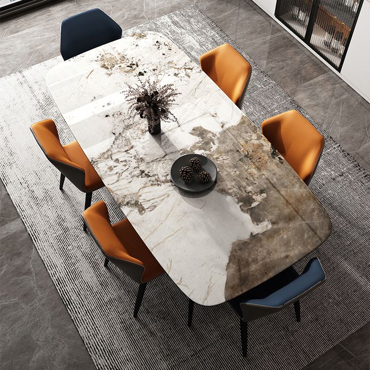 Modern 1/4/6/7 Pieces Dinette Set with Sintered Stone Top Rectangle Dining Table Set Clearhalo 'Dining Room Sets' 'Dining Tables & Seating' 'dining_room_set' 'furn' 'furn_dining_room_set' 'Furniture' 'furniture_dining_room_set' 'Kitchen & Dining Furniture' 1200x1200_84f9fc73-f42e-4469-a3de-1173a0d943af