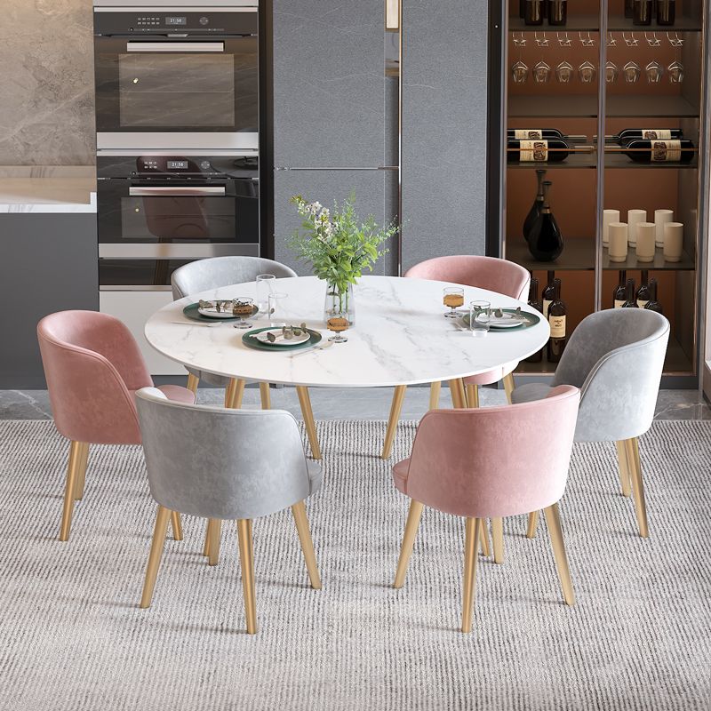 Scandinavian Sintered Stone Top Dining Set Round Table Dining Furniture with Drop Leaf Clearhalo 'Dining Room Sets' 'Dining Tables & Seating' 'dining_room_set' 'furn' 'furn_dining_room_set' 'Furniture' 'furniture_dining_room_set' 'Kitchen & Dining Furniture' 'kitchen&dining_furn' 'kitchen' 1200x1200_84fa40fb-caee-4a0f-8f67-406f4c6295ba