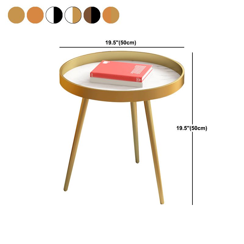 3/4 Legs Base Design Round Metal/wood Table Modern Style Coffee Table