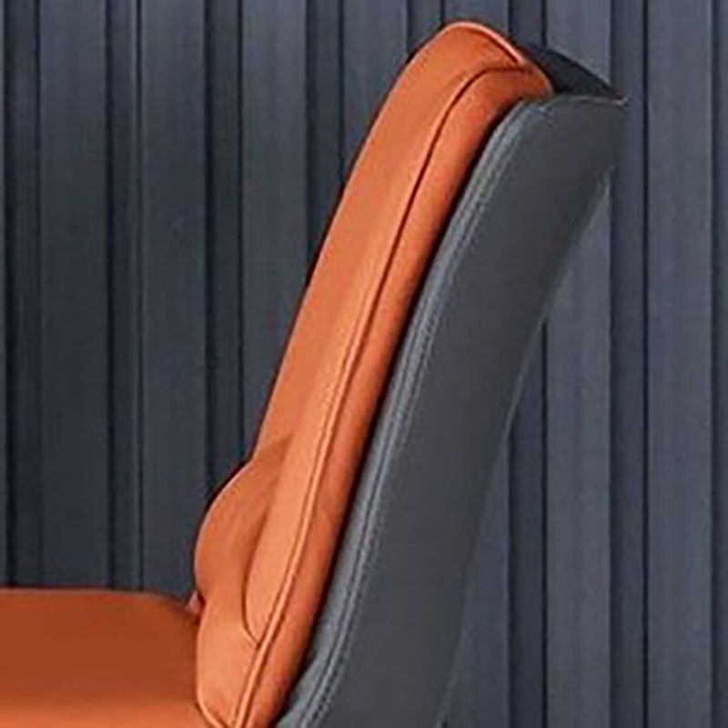 Industrial Design Armless Solid Back Chair Faux Leather Side Chair Clearhalo 'Dining Chairs' 'Dining Tables & Seating' 'dining_chair' 'furn' 'furn_dining_chair' 'Furniture' 'furniture_dining_chair' 'Kitchen & Dining Furniture' 1200x1200_84fac5db-490d-44c2-af99-88f8c93c6ba2