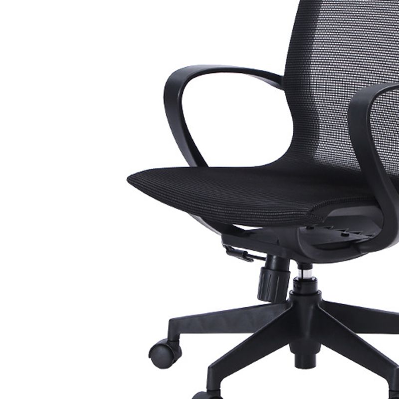 Mid-back Swivel/Tilt Chair Black Bureau Chair Fixed Arms Desk Chair