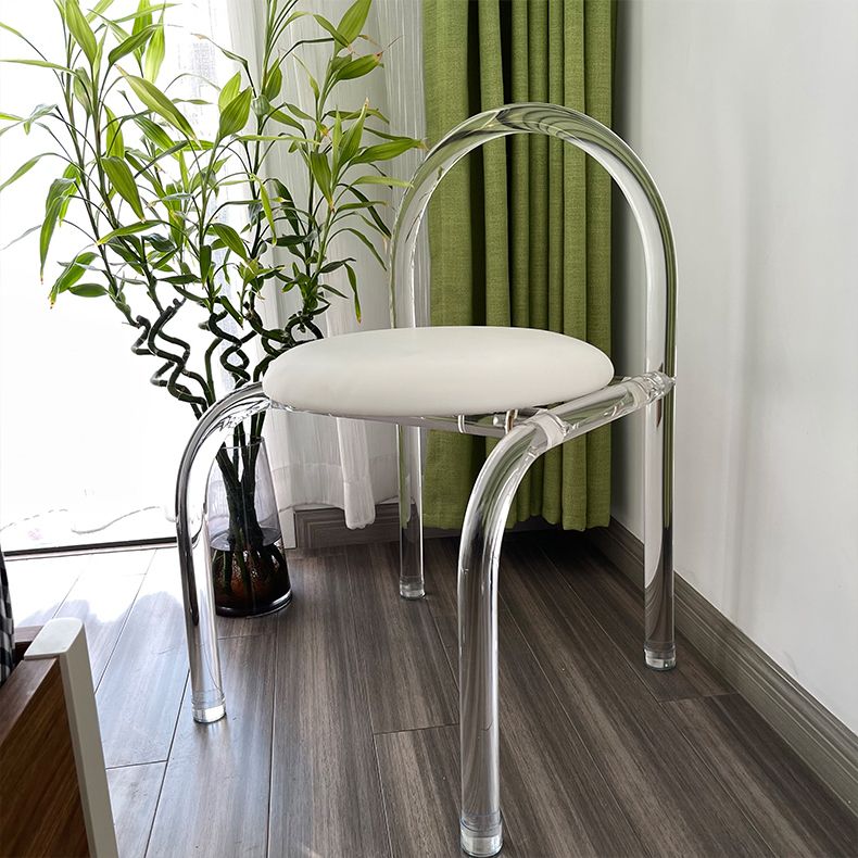 Moderne stijl eetkamerstoel leer open achterkant stoel met acrylbasis