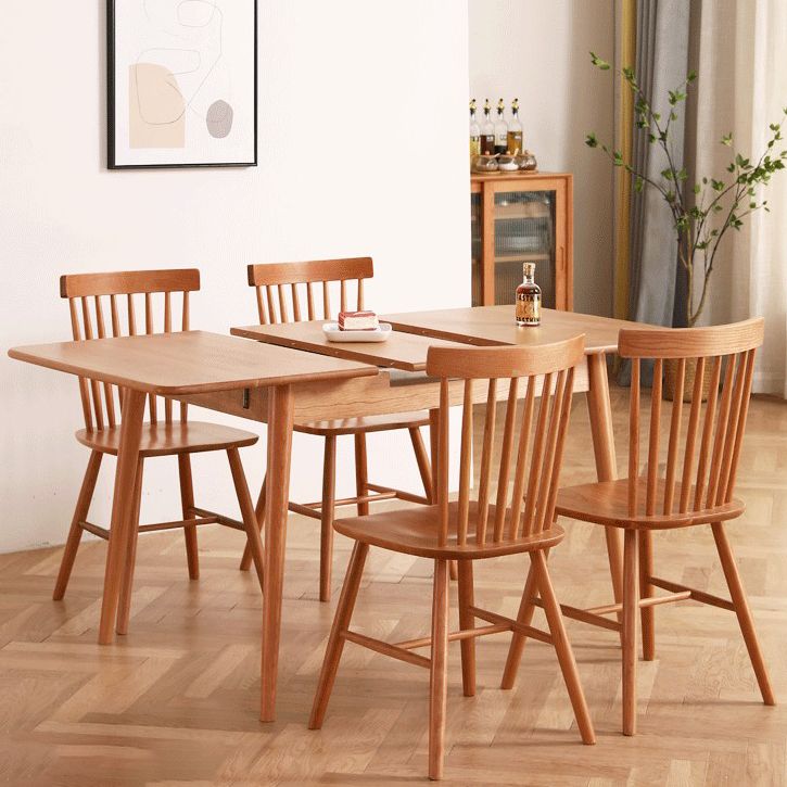 Rectangle Solid Wood Foldable Table Modern Dining Table with 4 Legs for Restaurant Clearhalo ' dining_table' 'Dining Tables & Seating' 'Dining Tables' 'furn' 'furn_dining_table' 'Furniture' 'furniture_dining_table' 'Kitchen & Dining Furniture' 'kitchen&dining_furn' 'kitchen' 'kitchen_dining_table' 1200x1200_84fcd703-f5e5-4fc0-9a75-fb084a23d8dc