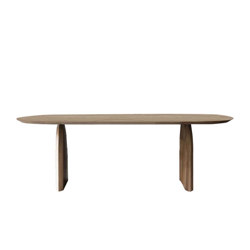 Modern Solid Wood Table for Restaurant Oval Dining Table with Double Pedestal Clearhalo 'Dining Tables & Seating' 'Dining Tables' 'dining_table' 'furn' 'furn_dining_table' 'Furniture' 'furniture_dining_table' 'Kitchen & Dining Furniture' 'kitchen' 'kitchen_dining_table' 1200x1200_84fe4e68-cf8e-4a03-913b-cf53e5b79d82
