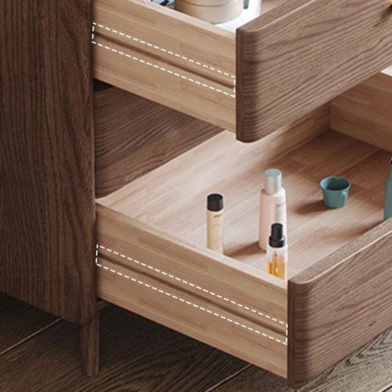 Coffre à accent brun moderne du milieu du siècle 25,4 "W coffre en bois avec tiroirs