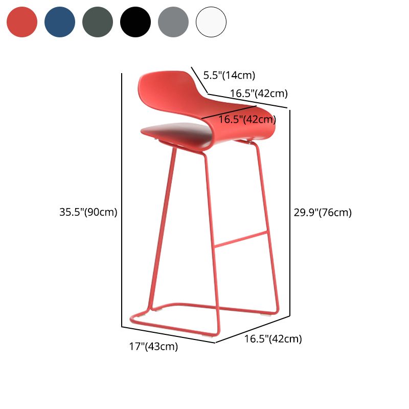 Modern Armless Backrest Counter Stool Steel Cafe Bar Stool with Plastic Seat Clearhalo 'Bar Furniture' 'Bar Stools' 'bar_stools' 'furn' 'furn_bar_stools' 'furniture_bar_stools' 'Kitchen & Dining Furniture' 'kitchen&dining_furn' 'kitchen' 'kitchen_furn' Furniture' 1200x1200_84feda1c-ea07-4e10-ba6d-3e96cb78b50e