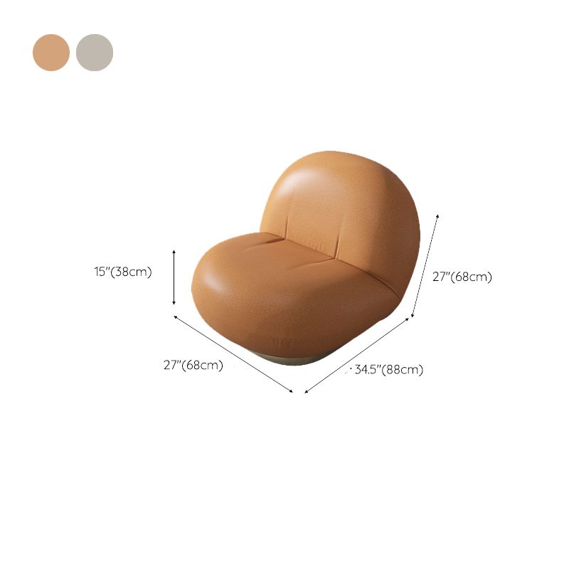 Contemporary Solid Color Sofa Upholstered Wool and Faux Leather Sofa