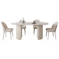 Contemporary Dining Table Stone Dining Table in White with Double Pedestal Clearhalo 'Dining Tables & Seating' 'Dining Tables' 'dining_table' 'furn' 'furn_dining_table' 'Furniture' 'Kitchen & Dining Furniture' 1200x1200_85038b68-1433-4d94-a096-951758095b41