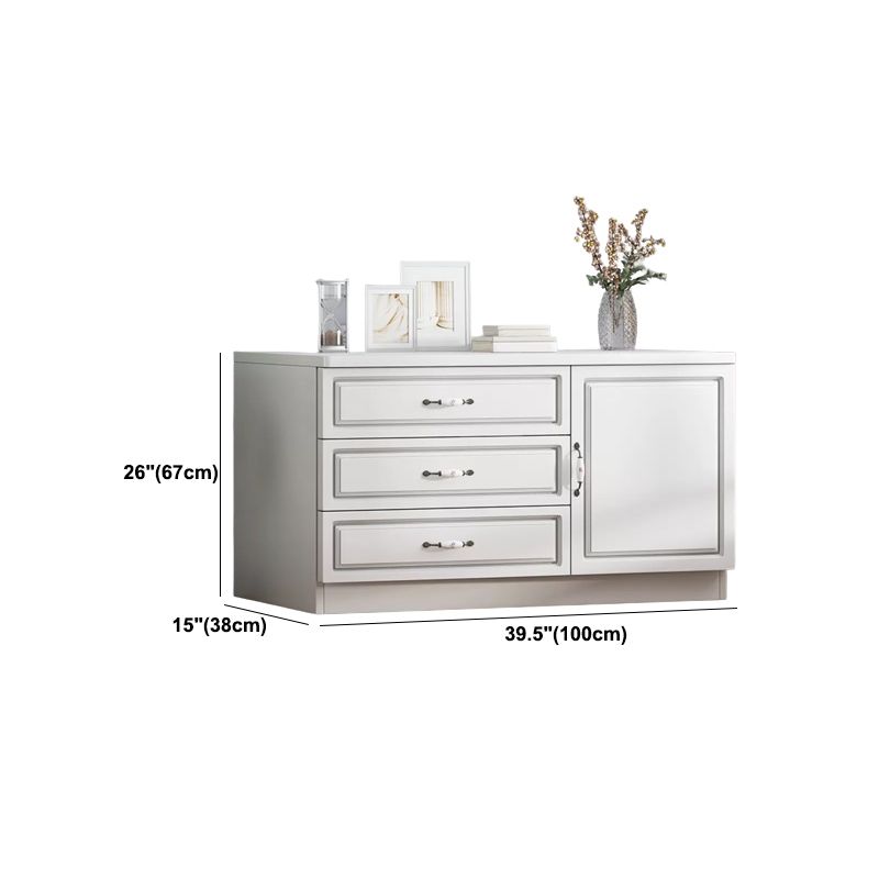 Rangement contemporain coffre en bois blanc commode verticale pour chambre à coucher
