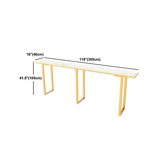 Glam Indoor Counter Wine Table White Marble Gold Base Counter Height Dining Table