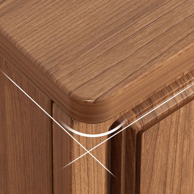 Mid-Century Modern Rectangle Accent Cabinet with Bun Feet and Drawers