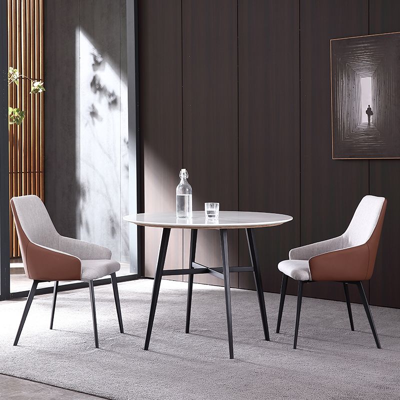 Modern Round Stone Dining Set 1/2/3/4 Pieces Dining Table Set with Padded Chairs Clearhalo 'Dining Room Sets' 'Dining Tables & Seating' 'dining_room_set' 'furn' 'furn_dining_room_set' 'Furniture' 'Kitchen & Dining Furniture' 1200x1200_85086050-ac85-4ec9-bdc9-1ccde875f81a