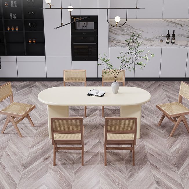 Solid Wood Contemporary Oval Dining Table Wood Top Table for Dining Room Clearhalo ' dining_table' 'Dining Tables & Seating' 'Dining Tables' 'furn' 'furn_dining_table' 'Furniture' 'furniture_dining_table' 'Kitchen & Dining Furniture' 'kitchen&dining_furn' 'kitchen' 'kitchen_dining_table' 1200x1200_85093710-35c3-4b2a-8c68-0c75dcf0d3ae