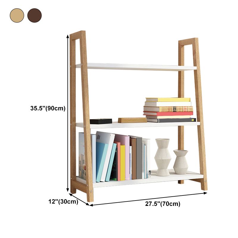 Wooden Etagere Bookcase Modern Bookshelf with Rectangular Shelves