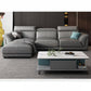 Modern Faux Leather Sectional Sofa 33.46"High Flared Arm Sofa and Chaise, Grey Clearhalo 'furn' 'furn_sectionals' 'Furniture' 'furniture_sectionals' 'kitchen' 'kitchen_sectionals' 'Living Room Furniture' 'Sectionals' 1200x1200_850a70b9-5d9a-4923-bc55-b95c9441fa73