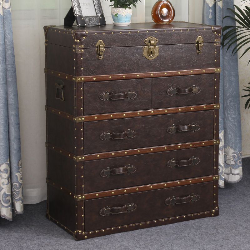 Rustic Leather Chest Vertical Chest with Drawers for Bedroom Clearhalo 'Bedroom Furniture' 'Dressers & Chests' 'dressers_chests' 'furn' 'furn_dressers_chests' 'Furniture' 1200x1200_850a9dba-abb3-4b52-b22f-b753aaeb4c89