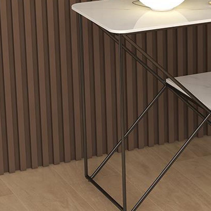 Mesa de noche de acento de metal de 25.59 "de 25.59" Mesa de noche industrial con 2 estantes