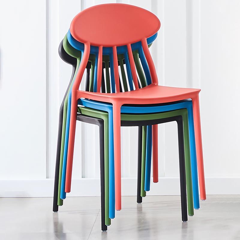 Silla de plástico contemporánea muebles laterales de comedor abiertos en acabado mate