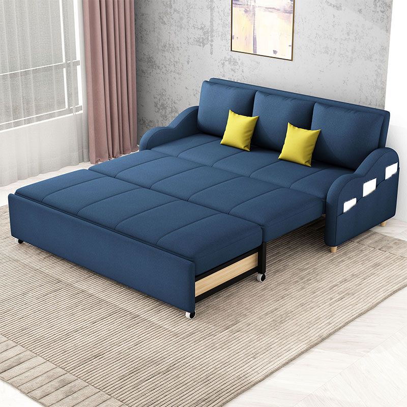 Linen Contemporary Sloped Arm Sofa Bed Foldable Sofa for Living Room, Apartment Clearhalo 'furn' 'furn_sofas' 'Furniture' 'Living Room Furniture' 'Sofa' 'sofas' 1200x1200_850b9277-794a-4257-860b-c72f502fb666