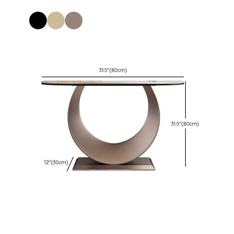 Media de la mesa contemporánea Table de piedra White/Black/Black/Pink Console Table