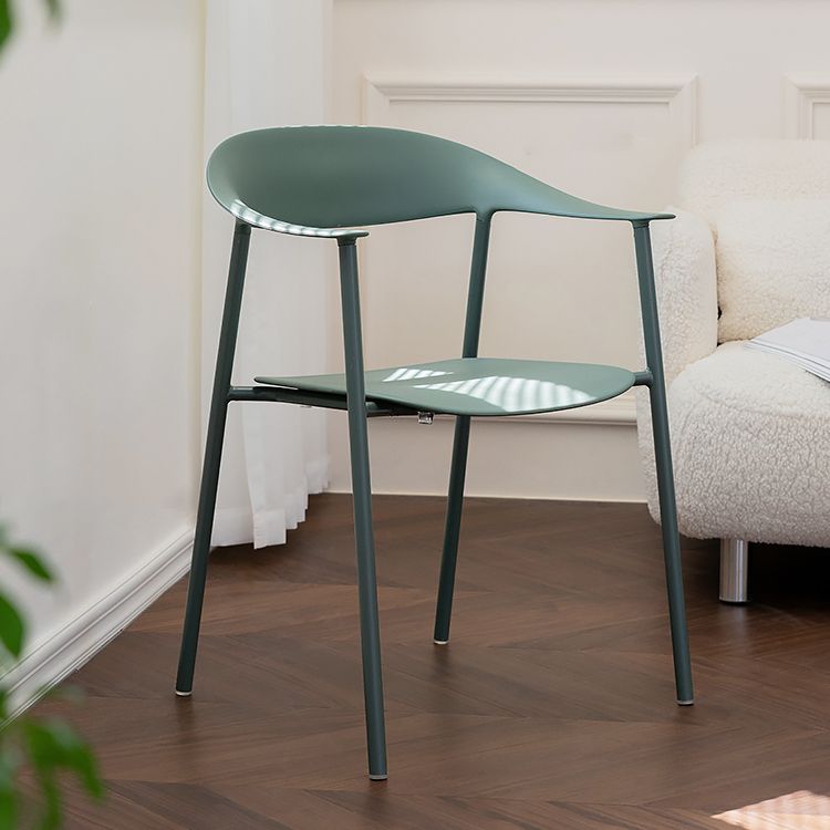 Scandinavian Style Plastic Arm Chair Open Back Dining Side Chair Clearhalo 'Dining Chairs' 'Dining Tables & Seating' 'dining_chair' 'furn' 'furn_dining_chair' 'Furniture' 'furniture_dining_chair' 'Kitchen & Dining Furniture' 1200x1200_850c68c3-b4c6-4b2d-aa29-679750e82f1e