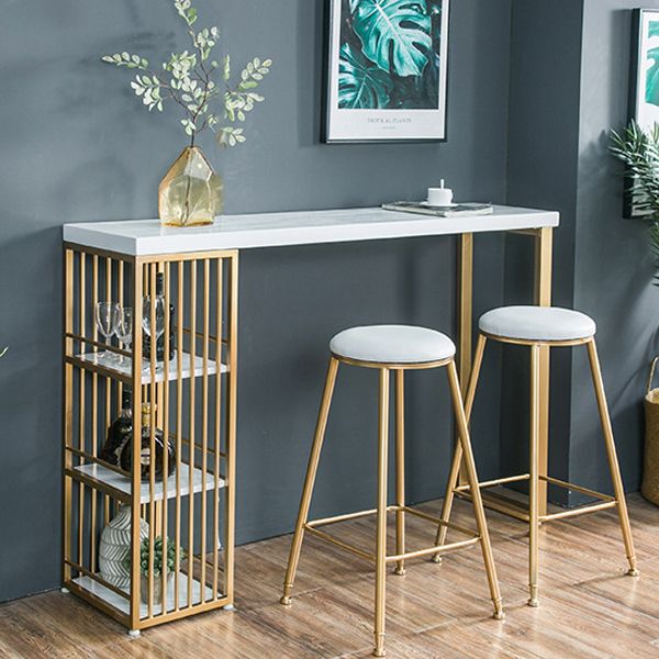 Glam Bar Table Set 1/3 Pieces Rectangle Wood Counter Table with Stools Clearhalo 'Bar Furniture' 'furn' 'furn_home_bar_bar_sets' 'Furniture' 'Home Bars & Bar Sets' 'home_bar_bar_sets' 'Kitchen & Dining Furniture' 1200x1200_850c7097-8834-4465-9a8f-575ca2840b6f