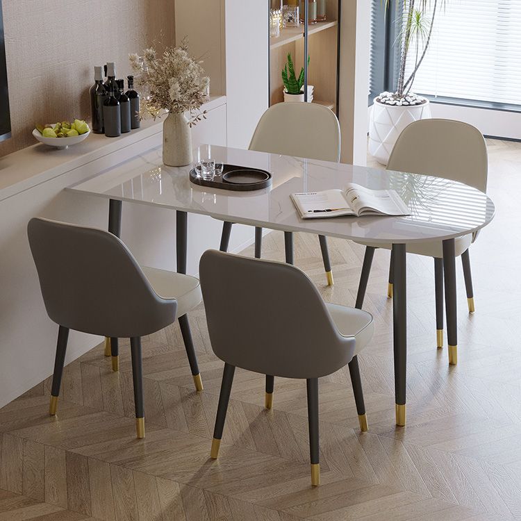 Esstisch mit schwarzem Gestell, moderner Steintisch für Küche und Esszimmer