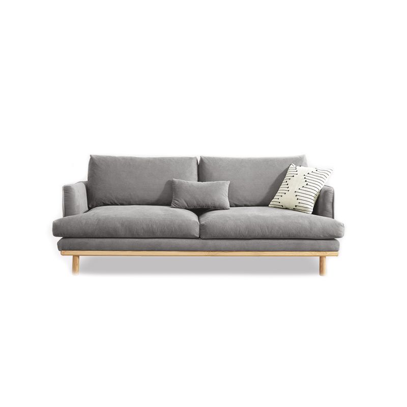 Nordic Fabric Square Arm Standard Sofa Loose Back Settee with Wooden Legs Clearhalo 'furn' 'furn_sofas' 'Furniture' 'furniture_sofas' 'Living Room Furniture' 'Sofa' 'sofas' 1200x1200_850e6d98-27a6-48d6-9f59-ca2579fa5017