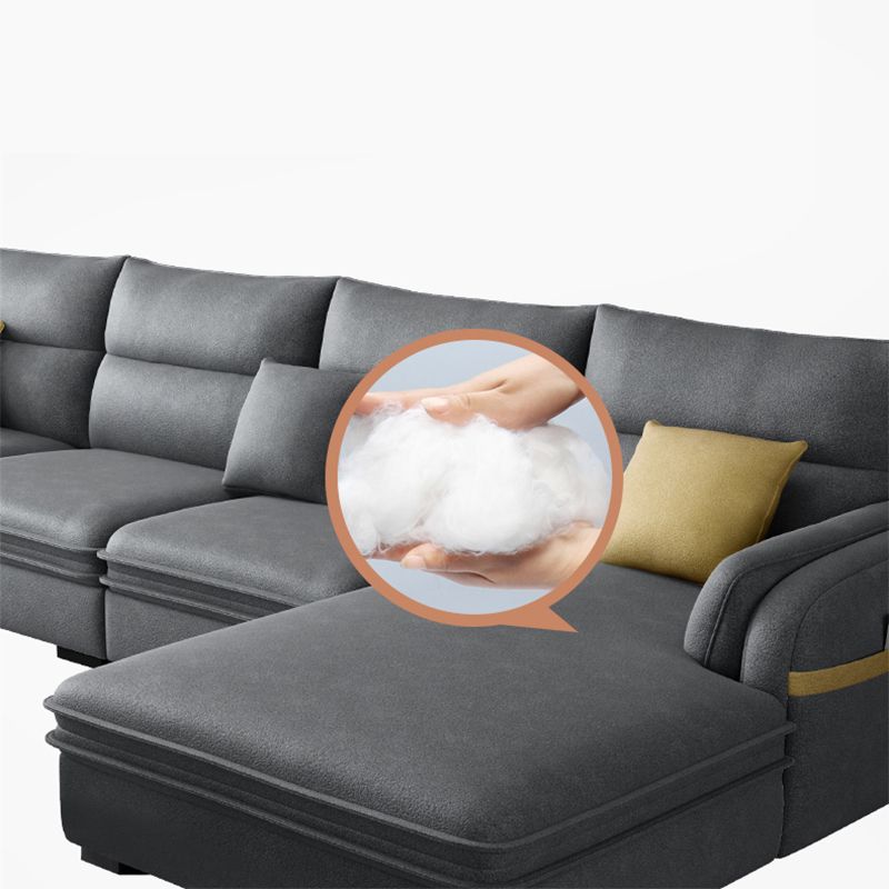 Contemporary Right Hand Facing Sectional with Pillowed Back Cushions for Four People Clearhalo 'furn' 'furn_sectionals' 'Furniture' 'furniture_sectionals' 'kitchen' 'kitchen_sectionals' 'Living Room Furniture' 'Sectionals' 1200x1200_850ef101-bfb9-475e-b21d-bd2a3a2c082a