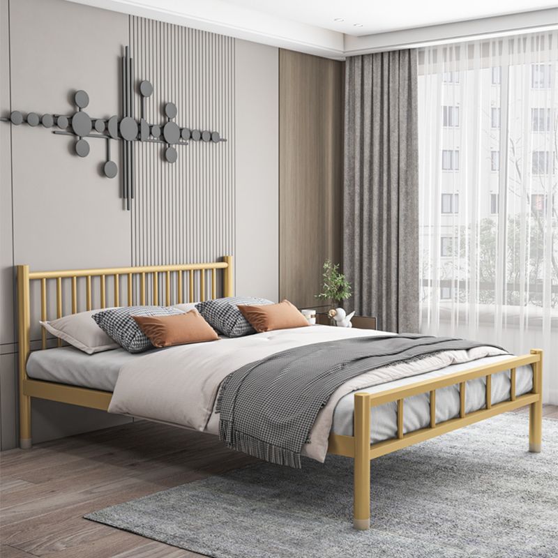 Metalen eigentijds standaardbed met metalen benen bedframe met hoofdeinde