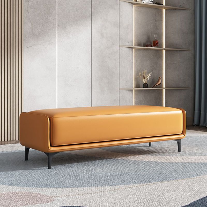 Modern Solid Color Bench Faux Leather Foam Seating Bench with Legs for Home Office Clearhalo 'Benches' 'Chairs & Seating' 'furn' 'furn_benches' 'Furniture' 'Living Room Furniture' 1200x1200_850f1718-8b3b-4770-96d6-45b77310df36