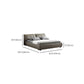 Contemporary Genuine Leather Bed Frame Standard Bed with Upholstered Headboard