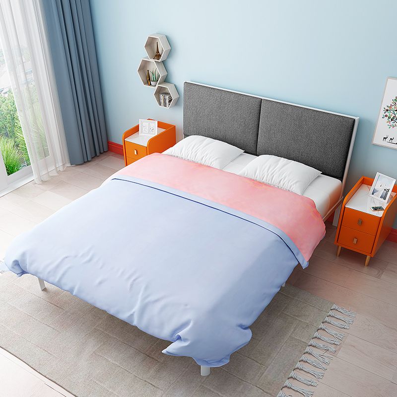 Legno di pino da letto in metallo 78,74 "L tela del letto moderno letto in grigio