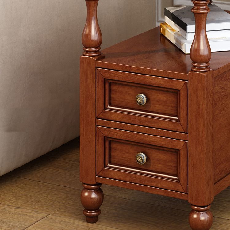 4 Legs Side Table Modern Wood Gold 2-Drawer Side End Snack Table Clearhalo 'Coffee & Accent Tables' 'End & Side Tables' 'end_side_table' 'end_side_tables' 'furn' 'furn_end_side_tables' 'Furniture' 'furniture_end_side_table' 'Living Room Furniture' 1200x1200_8511a541-b758-425e-b5a4-e92686576f1c