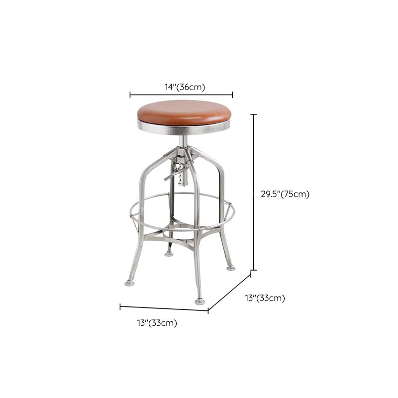 Industrial Metal Legs Bar Stools Indoor Faux Leather Counter Chair Clearhalo 'Bar Furniture' 'Bar Stools' 'bar_stools' 'furn' 'furn_bar_stools' 'Furniture' 'Kitchen & Dining Furniture' 1200x1200_85120c92-fbb4-47cd-b844-fa771ef8c1a2